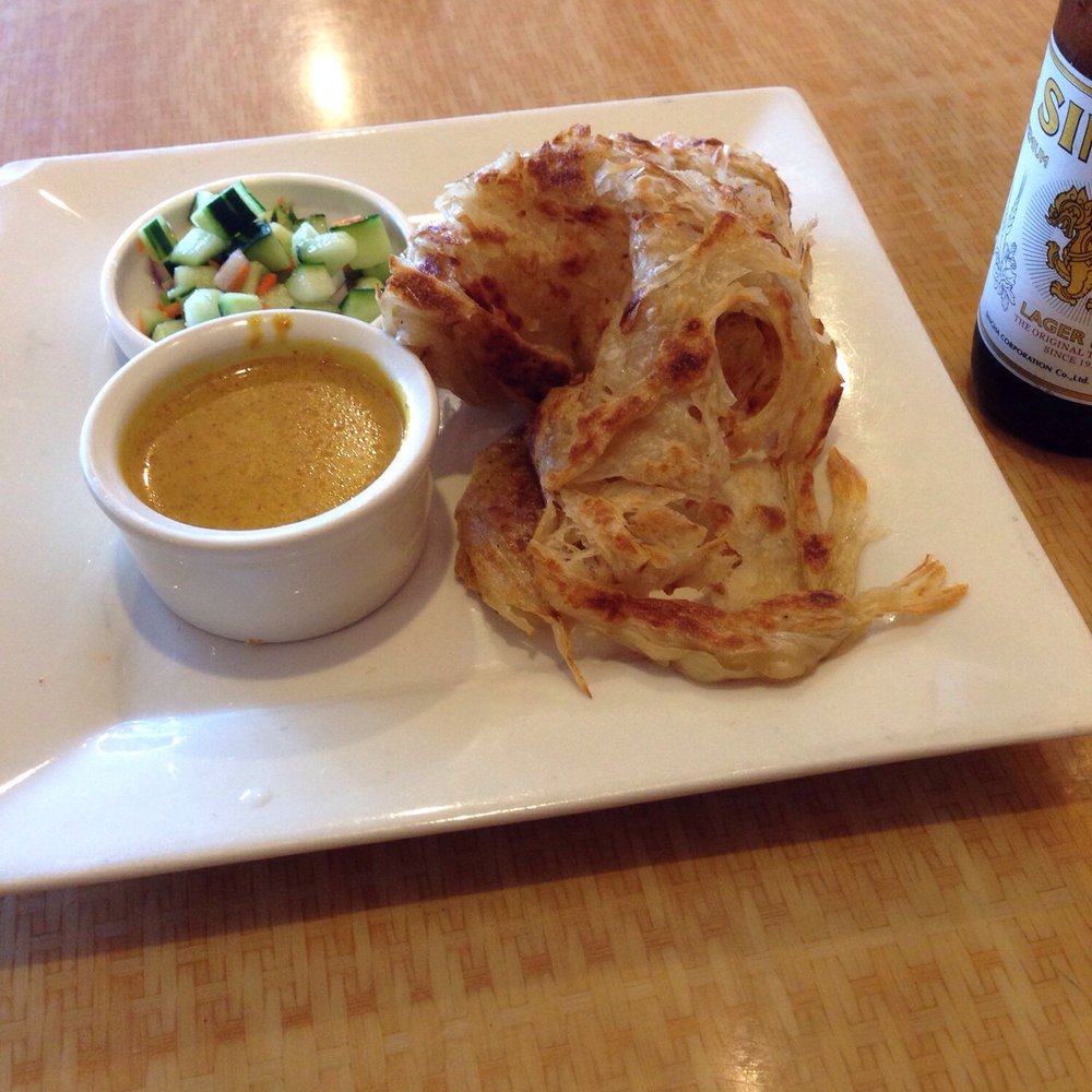 Red Chili - Roti with yellow curry sauce and cucumber salad - Thai Near Me - Hayward, California Red Chili - Roti with yellow curry sauce and cucumber salad - Thai Near Me - Hayward, California