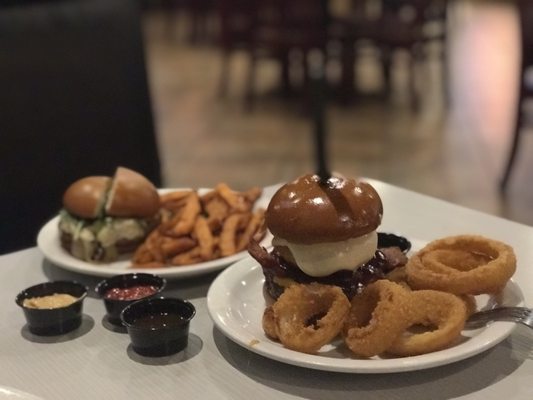 Photo of Slater's 50/50 - Anaheim Hills - Anaheim, CA, United States. Lone Star burger and High Brow burger on the left.