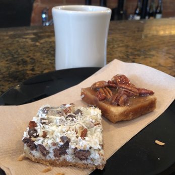 Boxcar Social - The picture of self control. Americano, pecan square and a hello dolly! - Wine Bars Near Me - Toronto, Ontario