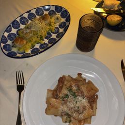 Scallop risotto and Bolognese Scallop risotto and Bolognese