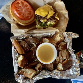Foothills Brewing Tasting Room - Cheeseburger and Pretzel Bites - Breweries Near Me - Winston-Salem, North Carolina Foothills Brewing Tasting Room - Cheeseburger and Pretzel Bites - Breweries Near Me - Winston-Salem, North Carolina