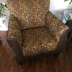 Act II Upholstery - Before: cat scratches and torn fabric