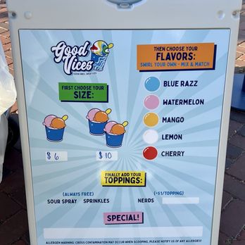 Good Vices - Menu - Ice Cream & Frozen Yogurt Near Me