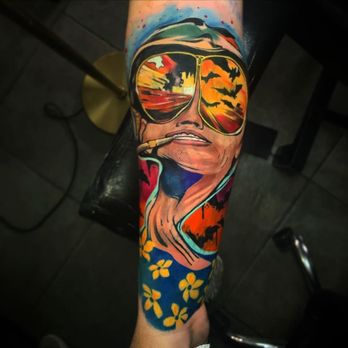 High Contrast Art Studio - Fear and loathing tattoo done by zuluart - Piercing Near Me - Houston, Texas