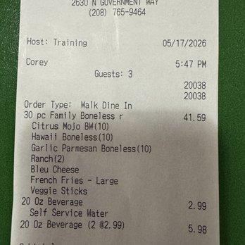 Wingstop - The proof I had to pay for water - Chicken Wings Near Me - Coeur D Alene, Idaho Wingstop - The proof I had to pay for water - Chicken Wings Near Me - Coeur D Alene, Idaho