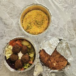 Taste of Akko - Lunch from Taste of Akko- falafel and salads, pita  and knafeh