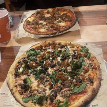 Blaze Pizza - BYO vegan pizza & meatball parm pizza with mushrooms - Salad Near Me - Lake Buena Vista, Florida Blaze Pizza - BYO vegan pizza & meatball parm pizza with mushrooms - Salad Near Me - Lake Buena Vista, Florida