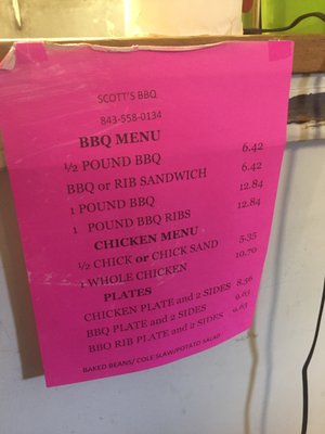 Menu photo 1 Scott's Bar-B-Que Hemingway, SC