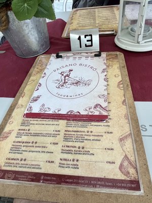 Menu photo 1 Paisano Bistró Barcelona, B Menu photo 1 Paisano Bistró Barcelona, B