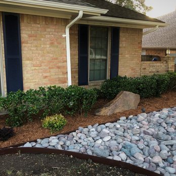 Greener Grass Landscaping & Irrigation - Cedar mulch, Arizona river rock, and easy to maintain plants installed. - Landscaping Near Me Greener Grass Landscaping & Irrigation - Cedar mulch, Arizona river rock, and easy to maintain plants installed. - Landscaping Near Me