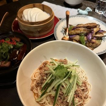 Grandma's Home - Dan Dan Noodles Crispy Eggplant Bowl Braised Pork Belly - Chinese Near Me - New York, New York Grandma's Home - Dan Dan Noodles Crispy Eggplant Bowl Braised Pork Belly - Chinese Near Me - New York, New York