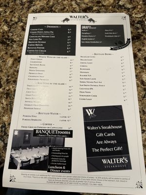 Menu photo 2 Walter's Steakhouse Wilmington, DE