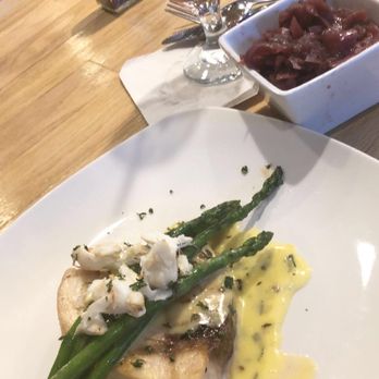 Reel Seafood Grill - Sword Fish Oskar Style, jumbo lump crab and asparagus with Balsamic Braised Red Cabbage - Seafood Near Me - Greensboro, North Carolina Reel Seafood Grill - Sword Fish Oskar Style, jumbo lump crab and asparagus with Balsamic Braised Red Cabbage - Seafood Near Me - Greensboro, North Carolina