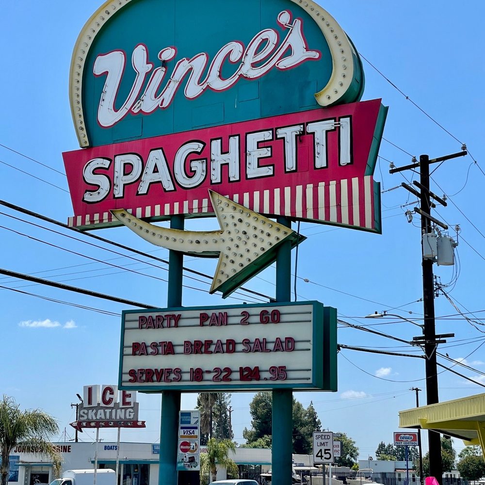 Vince's Spaghetti - Outside sign - Italian Near Me - Ontario, California Vince's Spaghetti - Outside sign - Italian Near Me - Ontario, California