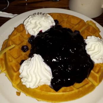 Stacks - Belgian waffle with blueberry sauce and whipped cream - Breakfast & Brunch Near Me - Burlingame, California Stacks - Belgian waffle with blueberry sauce and whipped cream - Breakfast & Brunch Near Me - Burlingame, California