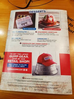 Menu photo 6 Bubba Gump Shrimp Las Vegas, NV
