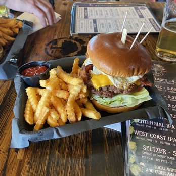 Paso Robles Brewing - Wagyu Burger with no onions, fried egg, avocado and, an extra patty. This was good! - Brewpubs Near Me - Paso Robles, California Paso Robles Brewing - Wagyu Burger with no onions, fried egg, avocado and, an extra patty. This was good! - Brewpubs Near Me - Paso Robles, California