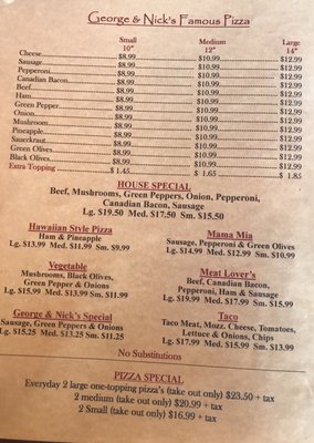 Menu photo 3 George & Nick's Pizza & Steakhouse Centerville, IA Menu photo 3 George & Nick's Pizza & Steakhouse Centerville, IA