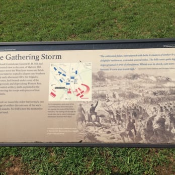 Malvern Hill Battlefield Park - "The Gathering Storm" marker - Landmarks & Historical Buildings Near Me - Richmond, Virginia Malvern Hill Battlefield Park - "The Gathering Storm" marker - Landmarks & Historical Buildings Near Me - Richmond, Virginia