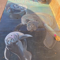 Burns Square Historic Vacation Rentals - The sidewalk is decorated like a Chalk Art Festival