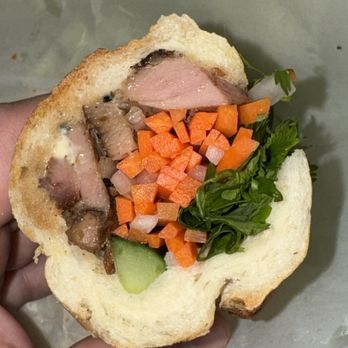 Bella Banh Mi Cafe - Inside of Bbq Chicken Banh Mi - Sandwiches Near Me - Honolulu, Hawaii