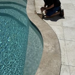 Manning Pool Service - I walked in on manning pool tech lifting up our brand new limestones that were all previously level and sealed.