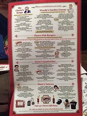 Menu photo 3 Cheers Boston, MA
