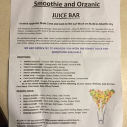 Juice Bar - Great menu of organic juices and smoothies!!