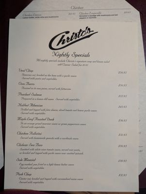 Menu photo 1 Christo's Phoenix, AZ