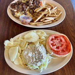 Lantz's Restaurant - Top entree - Philly cheesesteak with fries $14.99, tuna fish salad sandwich $10.99