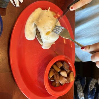 Kitty's Kafe - Southern Benedict with potatoes - Breakfast & Brunch Near Me - Gulf Shores, Alabama Kitty's Kafe - Southern Benedict with potatoes - Breakfast & Brunch Near Me - Gulf Shores, Alabama