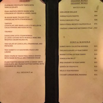 Gianmarco's Restaurant - Menu 7/25/2017: Deserts - Italian Near Me - Birmingham, Alabama