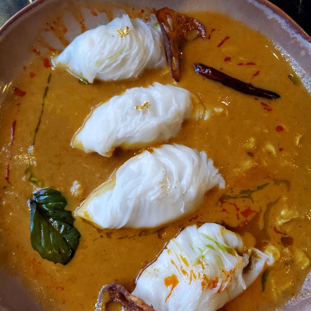 Valla Table - Crab Dumpling Curry with rice - Thai Near Me - New York, New York Valla Table - Crab Dumpling Curry with rice - Thai Near Me - New York, New York