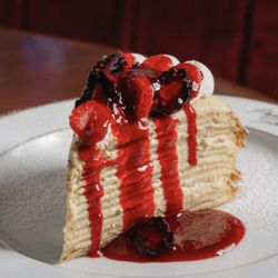 Papi Steak Miami Beach - Delicate layers of crepes and cream come together in our Crepe Cake -- a light and elegant way to finish your meal at Papi Steak.