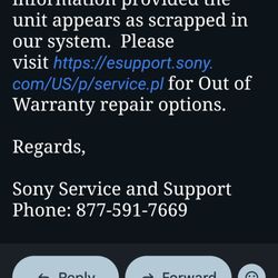 Lone Star Mobile & Accessories - Email from sony. Attached letter is coming to small claims court with me
