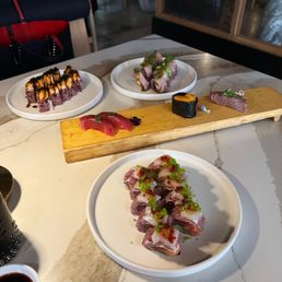 Rolls: Aburi, Hot Havana, Mt. Fuji & Nigiri: Toro, Uni, Wagyu beef