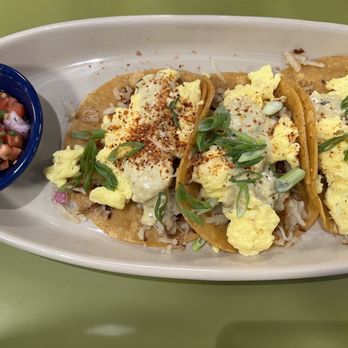 Snooze, an A.M. Eatery - Breakfast Tacos, light cheese. - Breakfast & Brunch Near Me - Tucson, Arizona