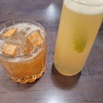 Hilltop Kitchen & Bar - Cinnamon whiskey ( left) - tip of the spear ( respasado and bubblies)  - right - Wine Bars Near Me - Syosset, New York