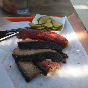 la Barbecue - brisket, sausage, pickle - Barbeque Near Me - Austin, Texas la Barbecue - brisket, sausage, pickle - Barbeque Near Me - Austin, Texas
