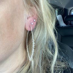 Upper 2 piercings. Upper 2 piercings.