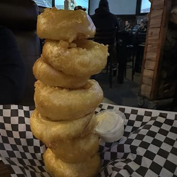 Mike's BBQ - Onion rings are ginormous! Comes with ranch dressing. - Barbeque Near Me - Escondido, California