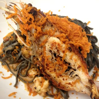 Vincenzo's Terrazza - Squid ink pasta with prawn and uni sauce - Italian Near Me - San Dimas, California Vincenzo's Terrazza - Squid ink pasta with prawn and uni sauce - Italian Near Me - San Dimas, California