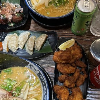 HINODEYA Ramen Union Square - Spicy Tonkatsu, Crispy Chicken Karaage, Takoyaki (4 pcs), Gyoza (5 pcs) - Ramen Near Me - San Francisco, California