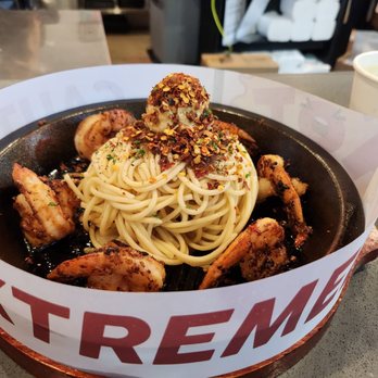 Sizzlin’ Place - Spicy Shrimp Aglio Olio Pasta - Noodles Near Me - Rancho Cucamonga, California Sizzlin’ Place - Spicy Shrimp Aglio Olio Pasta - Noodles Near Me - Rancho Cucamonga, California