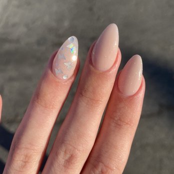 Galaxy Nails & Spa - pink dip acrylics with glitter and butterflies! - Nail Salons Near Me - Fullerton, California Galaxy Nails & Spa - pink dip acrylics with glitter and butterflies! - Nail Salons Near Me - Fullerton, California