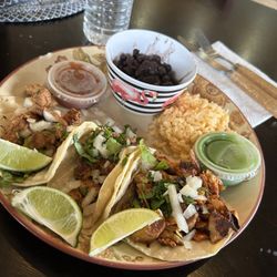 El Taco Chico - 2 chicken pastor and a pork pastor.. fire
