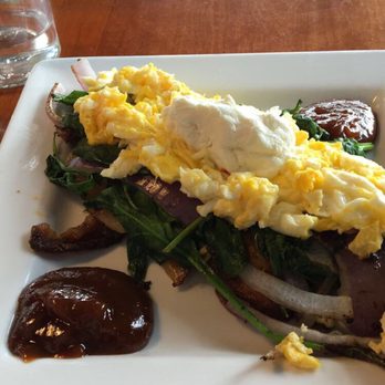 Rooster - Downtown - vegetarian goat cheese and spinach breakfast scramble - Creperies Near Me - St. Louis, Missouri Rooster - Downtown - vegetarian goat cheese and spinach breakfast scramble - Creperies Near Me - St. Louis, Missouri