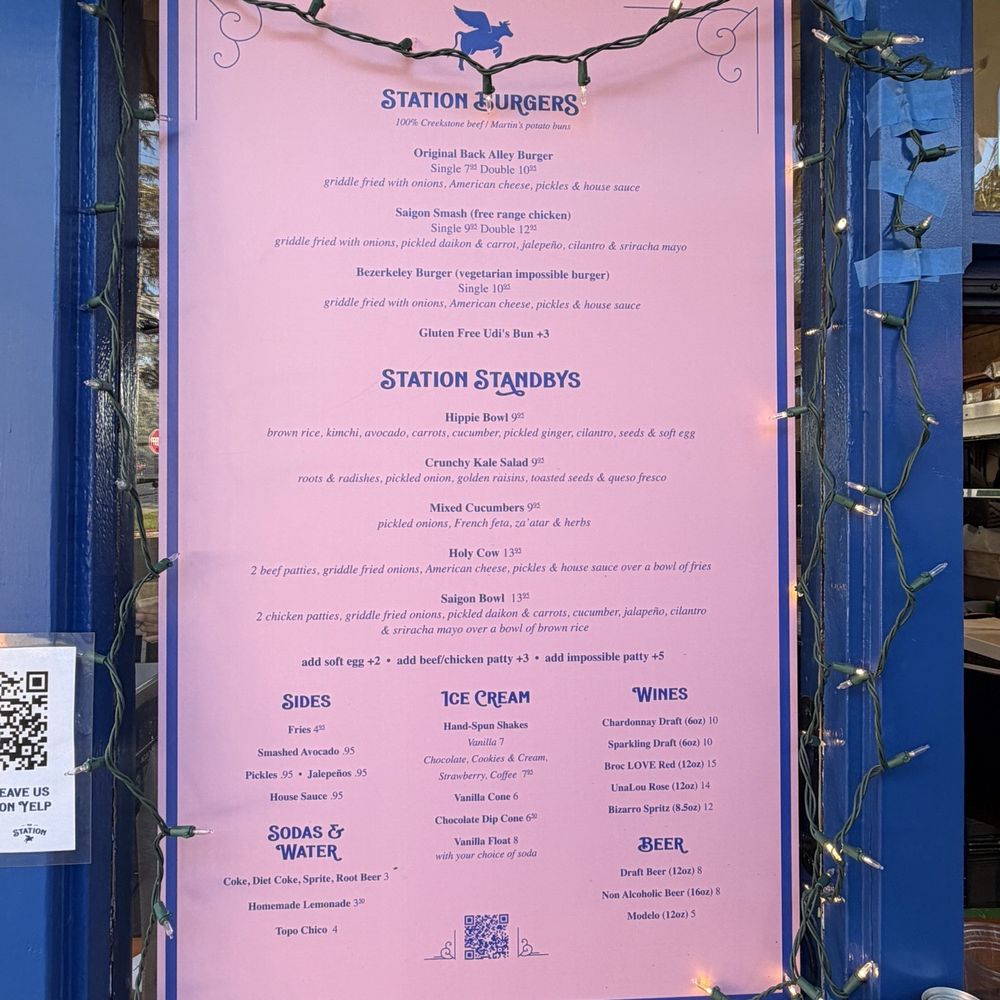 The Station - Menu - Burgers Near Me - Berkeley, California The Station - Menu - Burgers Near Me - Berkeley, California
