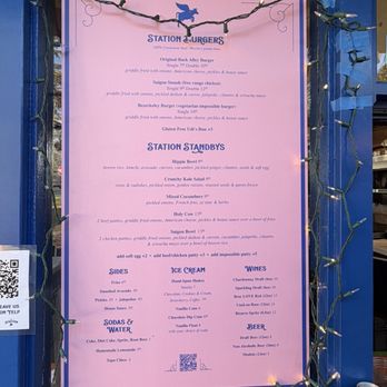 The Station - Menu - Burgers Near Me - Berkeley, California