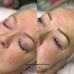 Farrah Forster Permanent Makeup - Soft Powder Brows to give her even symmetrical brows without the hassle of makeup.